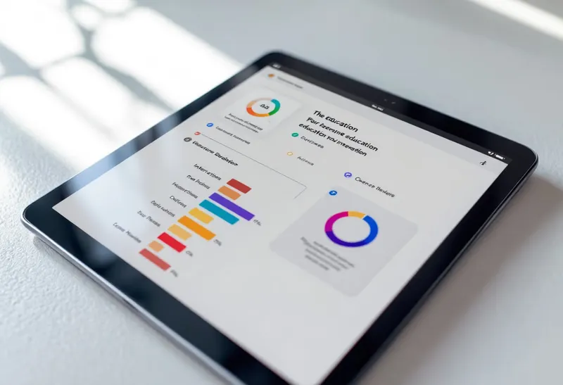 Tablet displaying analytics dashboards